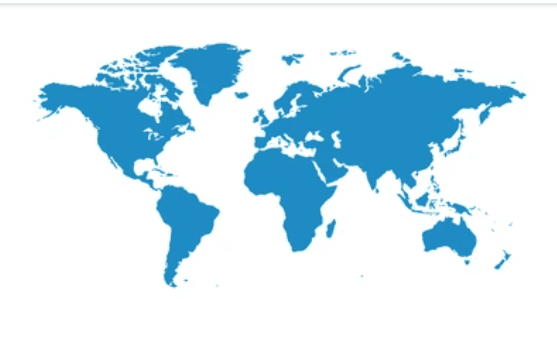 World map showing client locations